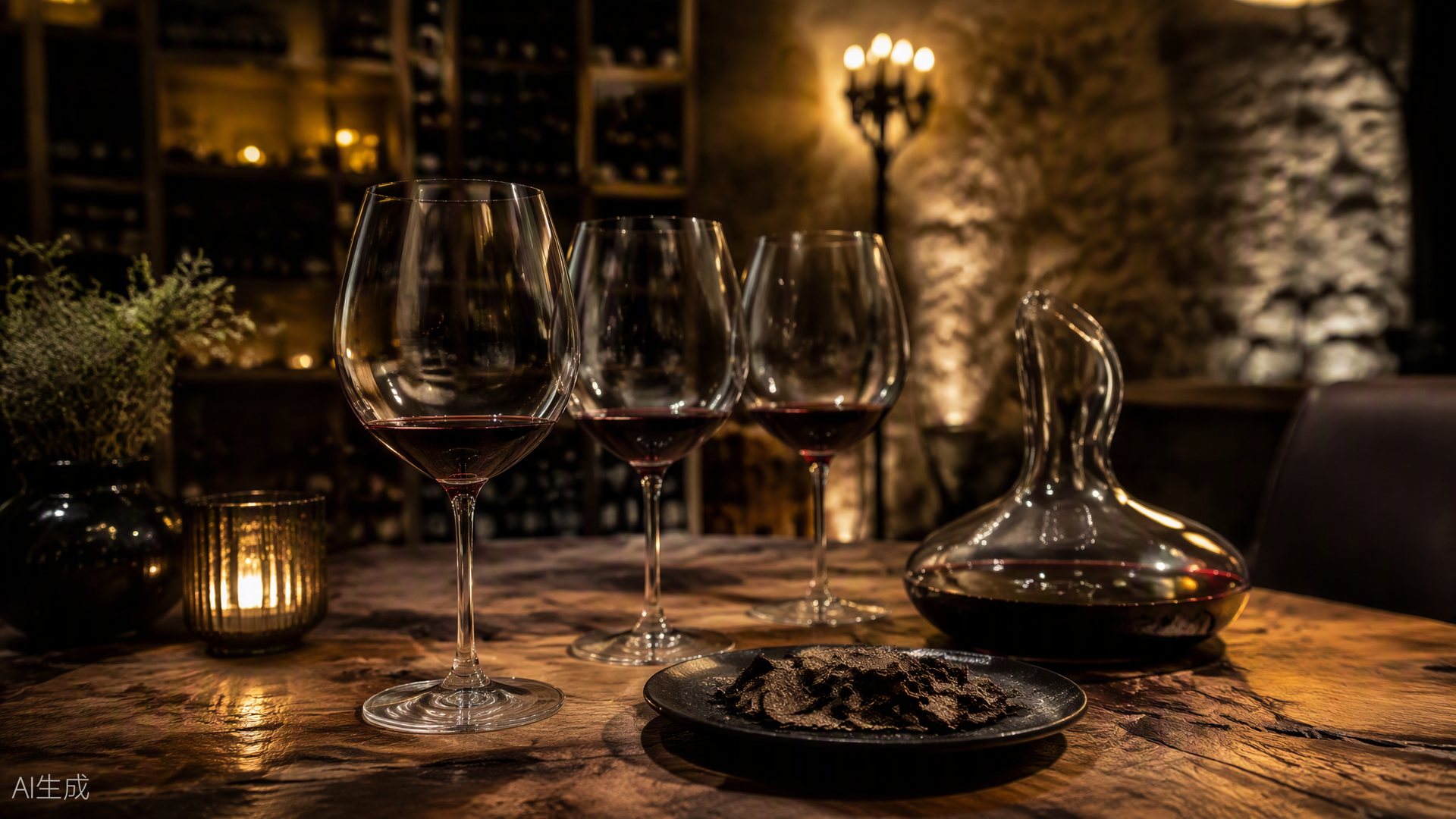 Dégustation dans une cave du XIIe siècle — Tasting in a 12th-century cellar